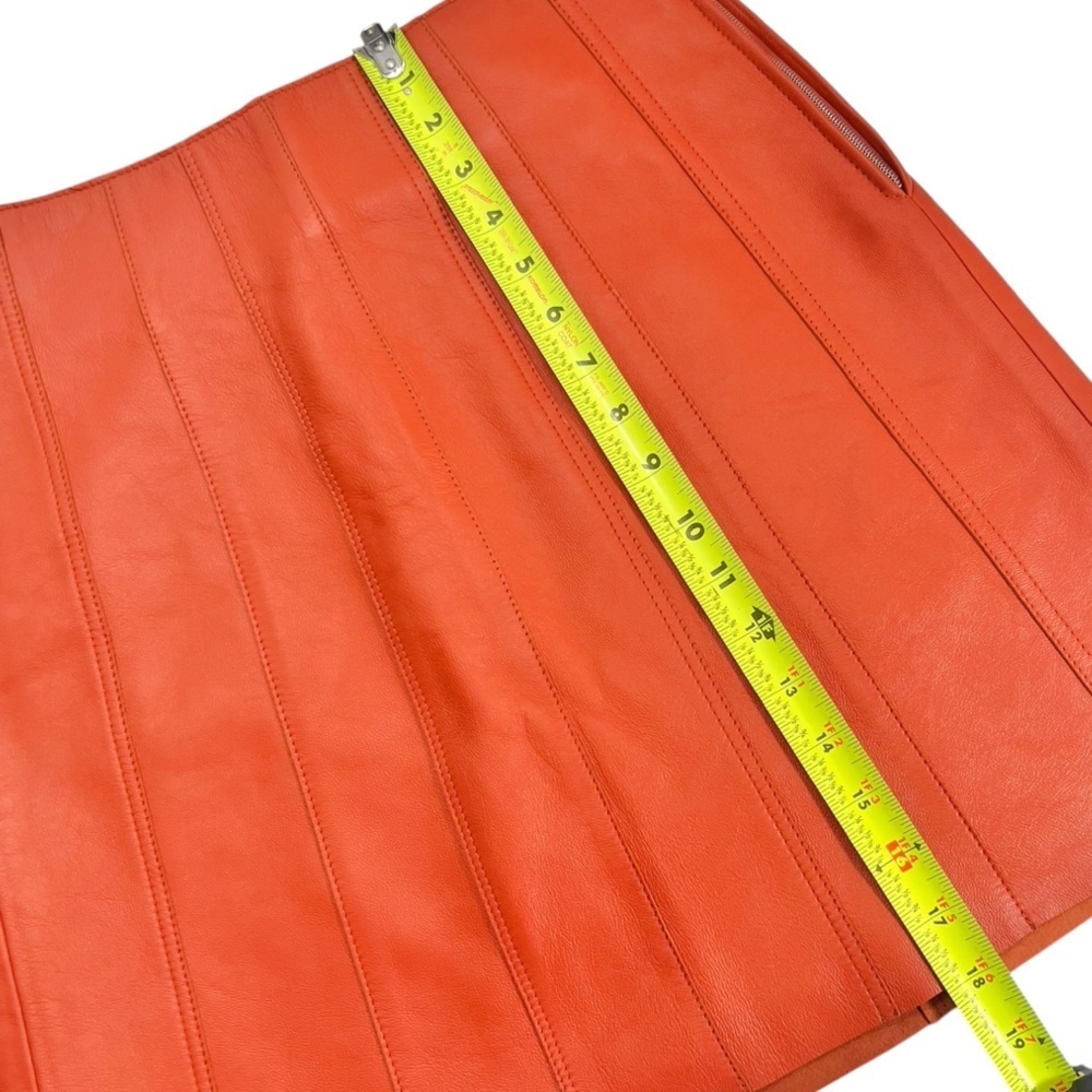 Sandro Aubin Seamed Leather Mini Skirt In Caramel - Picture 13 of 16